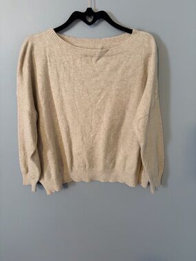 Soft Crewneck Women's Sweater in Beige